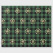 Buffel Plaid Lomberjack Goud Sneeuwvlok Groen Cali Cadeaupapier (Vlak)