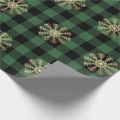 Buffel Plaid Lomberjack Goud Sneeuwvlok Groen Cali Cadeaupapier (Hoek)