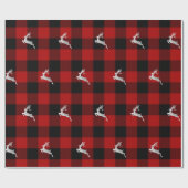 Buffel Plaid Lomberjack Kerst Herten Zilver Cadeaupapier (Vlak)