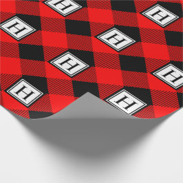 Buffel Plaid Monogram Traditionele Kerstmis Cadeaupapier