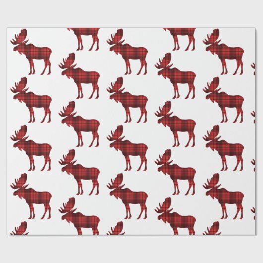 Buffel Plaid Moose Rustiek Land Bos Cadeaupapier (Vlak)