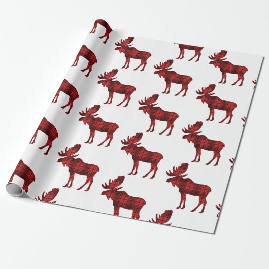 Buffel Plaid Moose Rustiek Land Bos Cadeaupapier (Uitgerold)