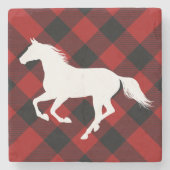 Buffel Plaid Paard of Pony Lover Stenen Onderzetter (Voorkant)