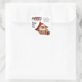 Buffel Plaid Pommerse Hond Kerstmis Vierkante Sticker (Tas)