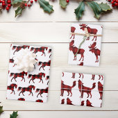 Buffel Plaid Rode Kerstmis Dieren Lumberjack Inpakpapier Vel