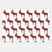 Buffel Plaid Rode Kerstmis Dieren Lumberjack Inpakpapier Vel (Voorkant 2)