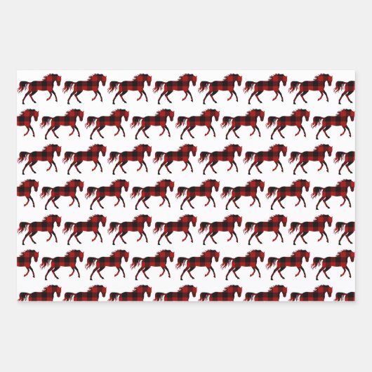 Buffel Plaid Rode Kerstmis Dieren Lumberjack Inpakpapier Vel (Voorkant)