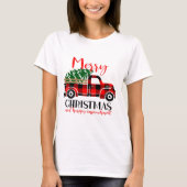 Buffel Plaid Rode Vrachtwagen Kerstboom Grappige I T-shirt (Voorkant)