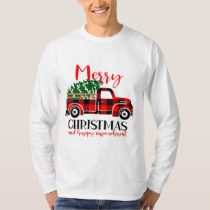 Buffel Plaid Rode Vrachtwagen Kerstboom Grappige I T-shirt