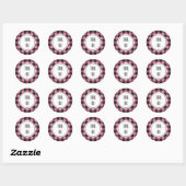 Buffel Plaid Roze Zwart Gepersonaliseerde tekst Ronde Sticker (Vel)