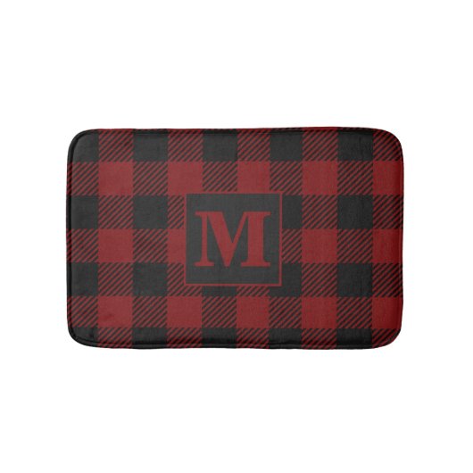 Buffel Plaid Rustiek Land Monogram Badmat (Voorkant)