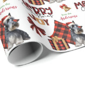 Buffel Plaid Schotse Terriër Hond Kerstmis Cadeaupapier (Rol Hoek)