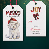 Buffel Plaid Tekst Maltese Hond Kerstmis Cadeaulabel