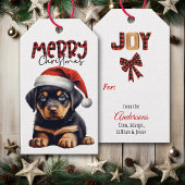 Buffel Plaid Tekst Rottweiler Puppy Kerstmis Cadeaulabel
