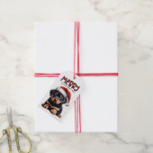 Buffel Plaid Tekst Rottweiler Puppy Kerstmis Cadeaulabel (Met Touw)