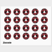 Buffel Plaid Tree Cadeaulabels Envelopzegel Ronde Sticker (Vel)