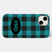 Buffel Plaid Turquoise Blauwgroen Blauw Zwart Mono Case-Mate iPhone Case (Achterkant (horizontaal))
