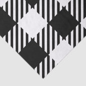 Buffel Plaid Zwart Wit Klassiek Chique Tijdloos Tissuepapier (Detail)