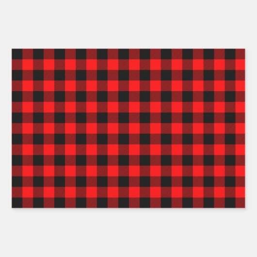 Buffel Plaid Zwart-wit, Rood en Groen Inpakpapier Vel (Voorkant 2)