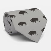 Buffel Silhouetten Patroon Wildlife Dieren Bizon Stropdas (Opgerold)