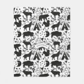 Buffel, tipi, pijlen en bogen, veren en luiken fleece deken (Voorkant)