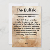 Buffel Totem Spirit Animal Betekenis Kaart (Achterkant)