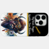 Buffel versierd met levendige bloemen en veren Case-Mate iPhone case (Achterkant (horizontaal))