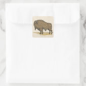  buffel vierkante sticker (Tas)