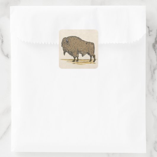  buffel vierkante sticker (Tas)