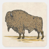  buffel vierkante sticker (Voorkant)