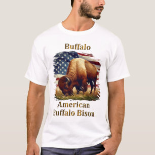 Buffel voor de Amerikaanse vlag T-shirt