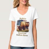 Buffel voor de Amerikaanse vlag T-shirt (Voorkant)