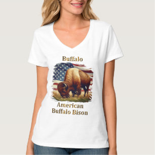 Buffel voor de Amerikaanse vlag T-shirt