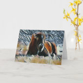 Buffelblanco in Wenskaart Kaart (Gele Bloem)