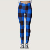Buffelblauwe zwarte speldenstang leggings (Voorkant)