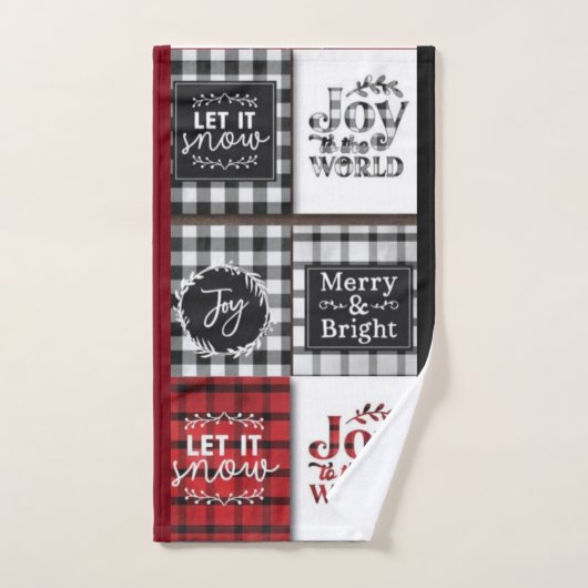 Buffelbord met kerstoffertes bad handdoek (Handdoek)