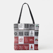 Buffelbord met kerstoffertes tote bag (Achterkant)