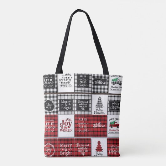 Buffelbord met kerstoffertes tote bag (Achterkant)