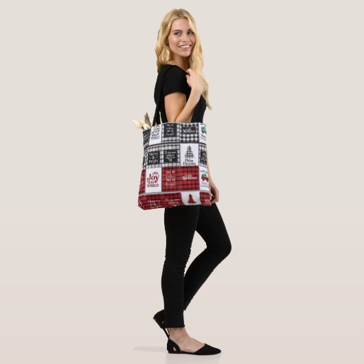 Buffelbord met kerstoffertes tote bag (Op model)