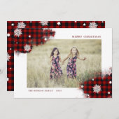 buffelbord met sneeuwvlok feestdagenkaart (Voorkant / Achterkant)