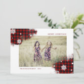 buffelbord met sneeuwvlok feestdagenkaart (Staand voorkant)