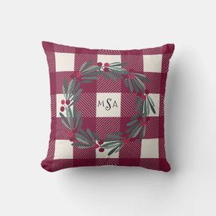 buffelcheque Monogram rood meisje Kussen