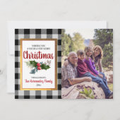 Buffelcheque Waterverf Holly kerstfoto Feestdagenkaart (Voorkant)