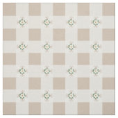 Buffelcheques en Magnolias Cross Pattern Greige Stof (Swatch)