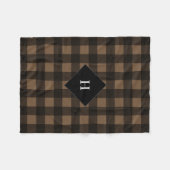 Buffelcontrole Aangepaste kleur bruin monogram Fleece Deken (Voorkant (Horizontaal))