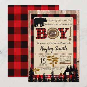 Buffelcontrole Beer Lumberjack Baby shower Kaart