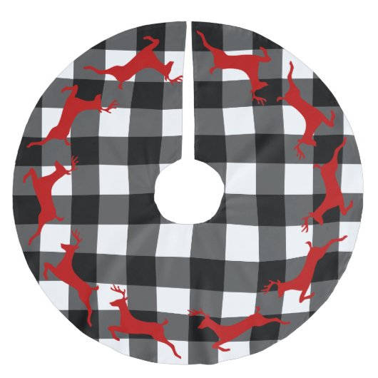 Buffelcontrole en rendierkerstboomrokken kerstboom rok (Voorkant)