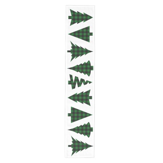 Buffelcontrole kerstboompatroon medium tafelloper (Voorkant)