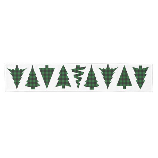 Buffelcontrole kerstboompatroon medium tafelloper (Horizontaal)