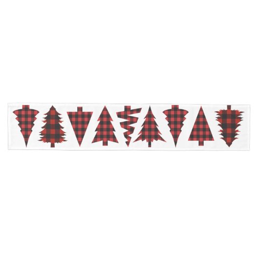 Buffelcontrole kerstboompatroon medium tafelloper (Horizontaal)